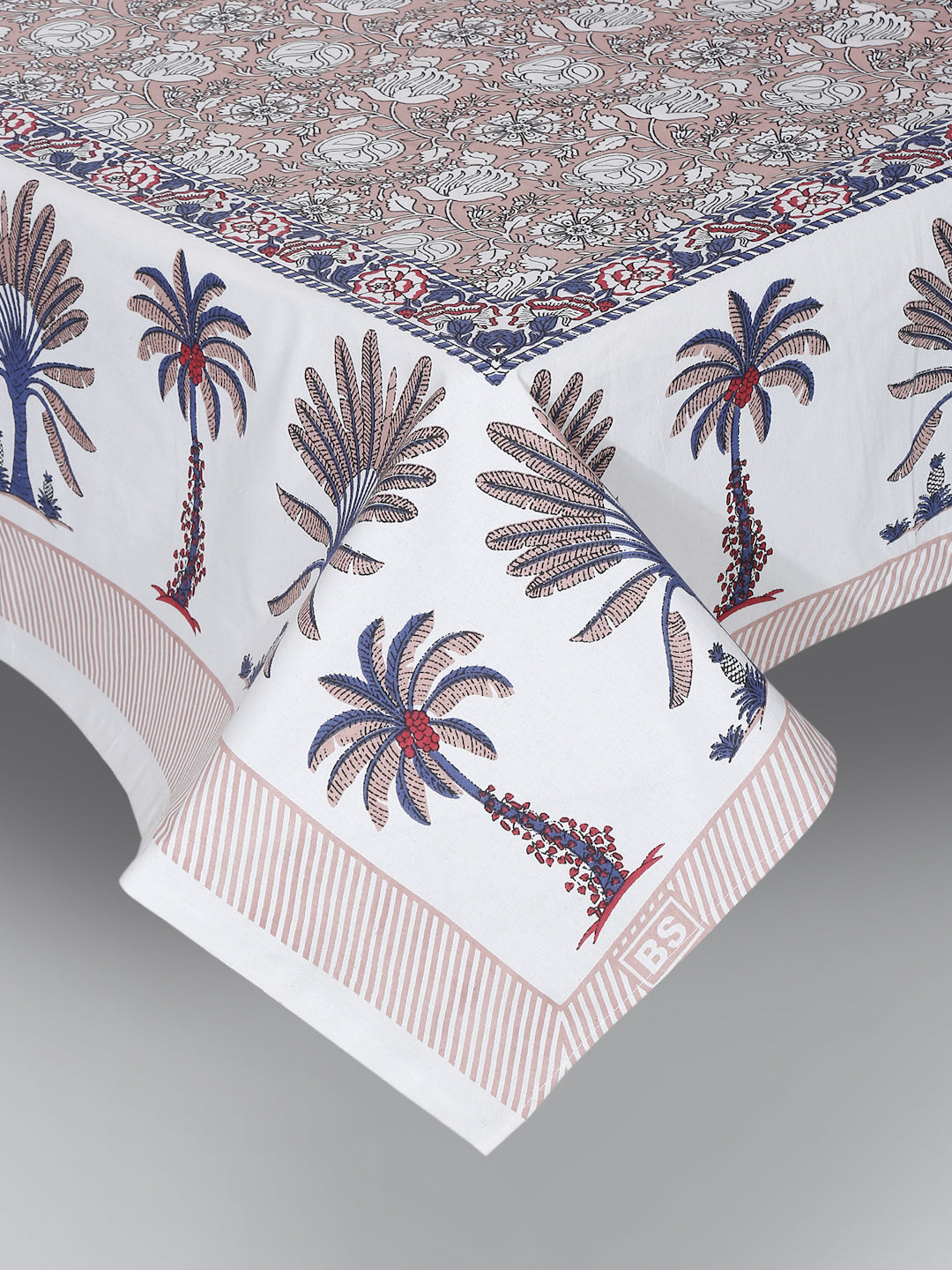 Mulit Colored Ethnic Motif Print 144 TC Cotton Single Bed Sheet with 1 Pillow Cover