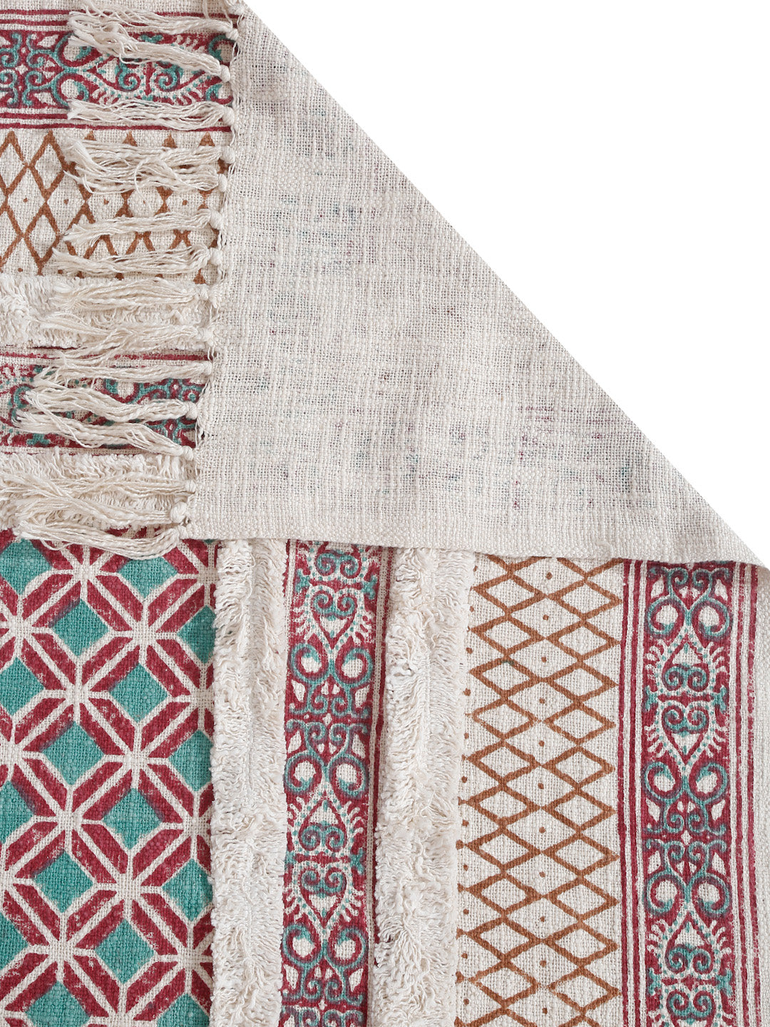 Rajasthan Decor 100% Cotton Hand Block Bed Spread with 2 Pillow Cover - Multi Colour