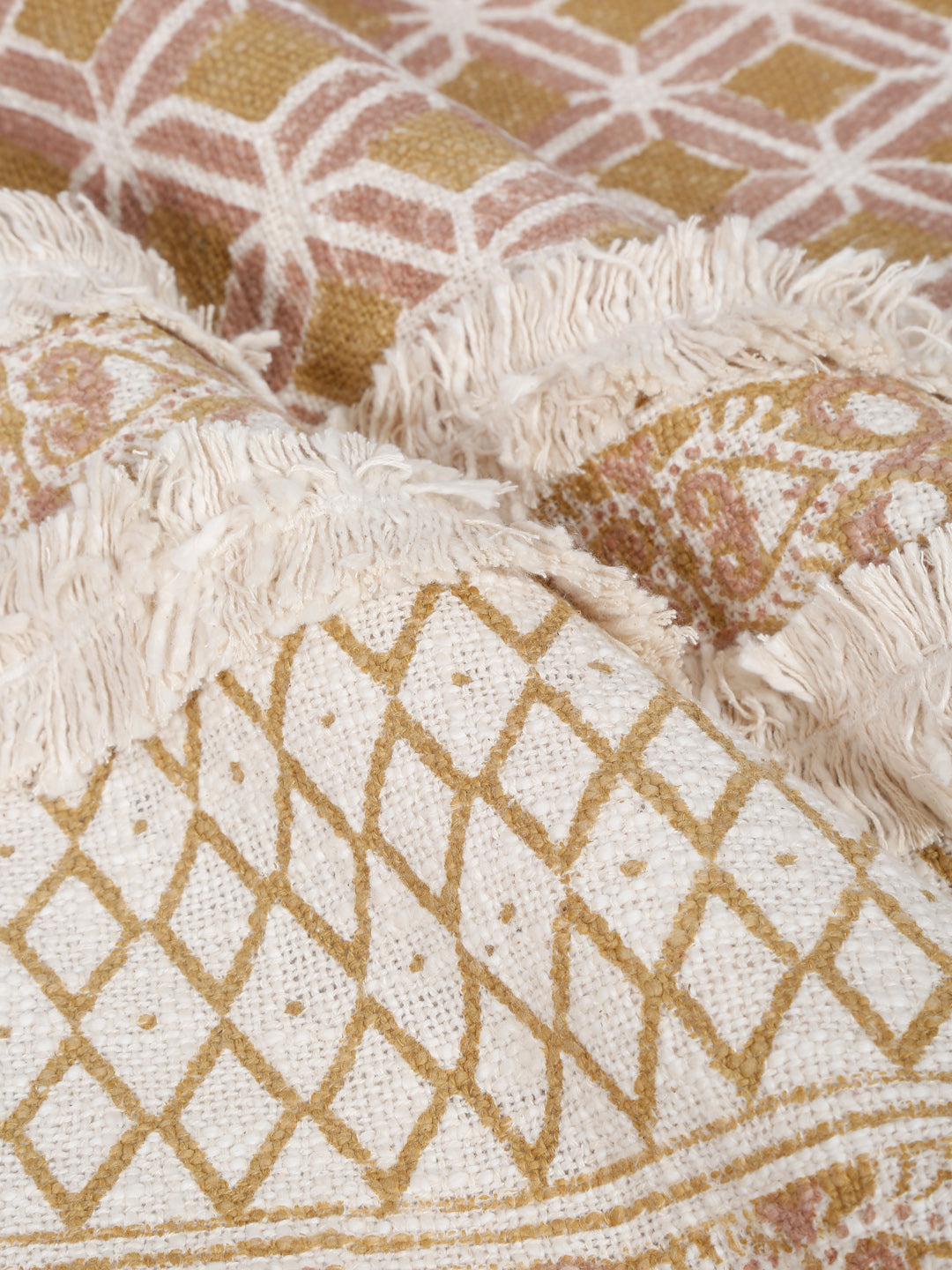 Multi Colour 100% Cotton Hand Block Bed Spread with 2 Pillow Cover