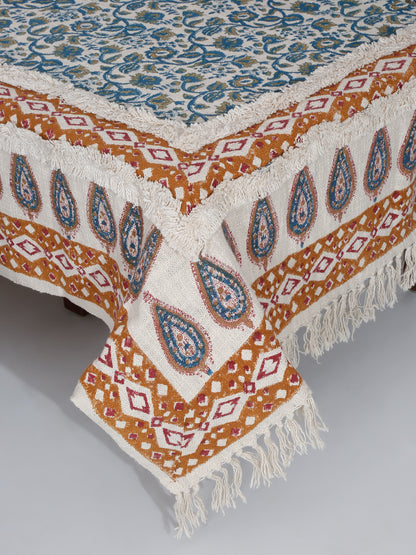 Rajasthan Decor 100% Cotton Hand Block Bed Spread with 2 Pillow Cover -  Multi Colour