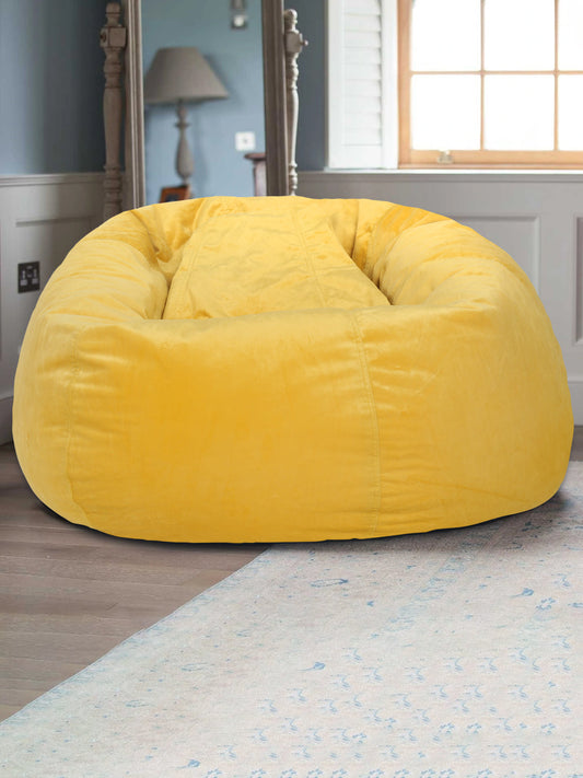 Yellow Velvet Bean Bag Cover
