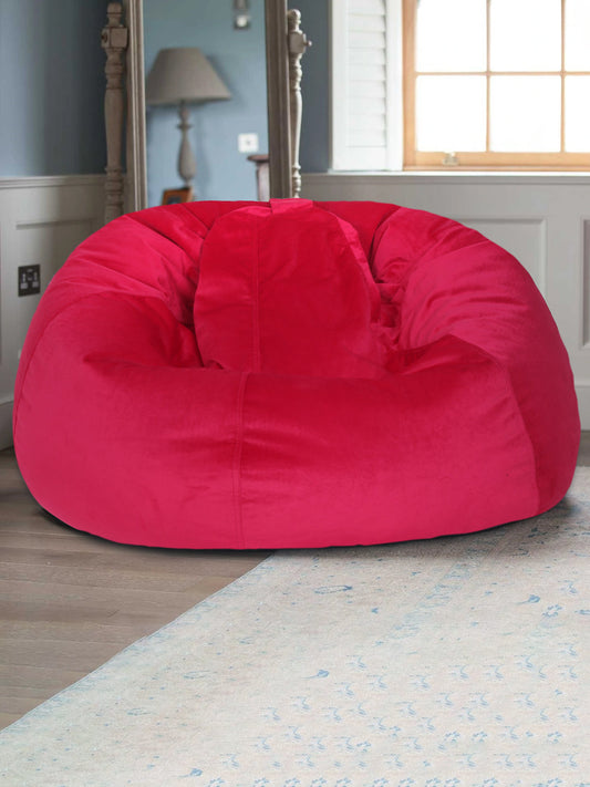 Fuchsia Solid Velvet XXL Bean Bag Cover