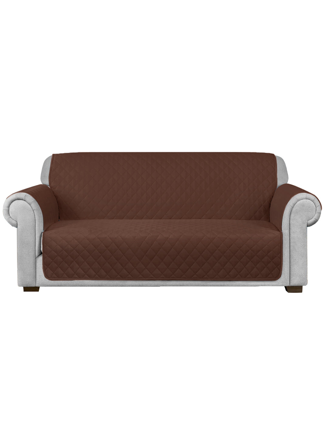 Rajasthan Decor Quilted Brown Color 2 Seater Sofa Cover