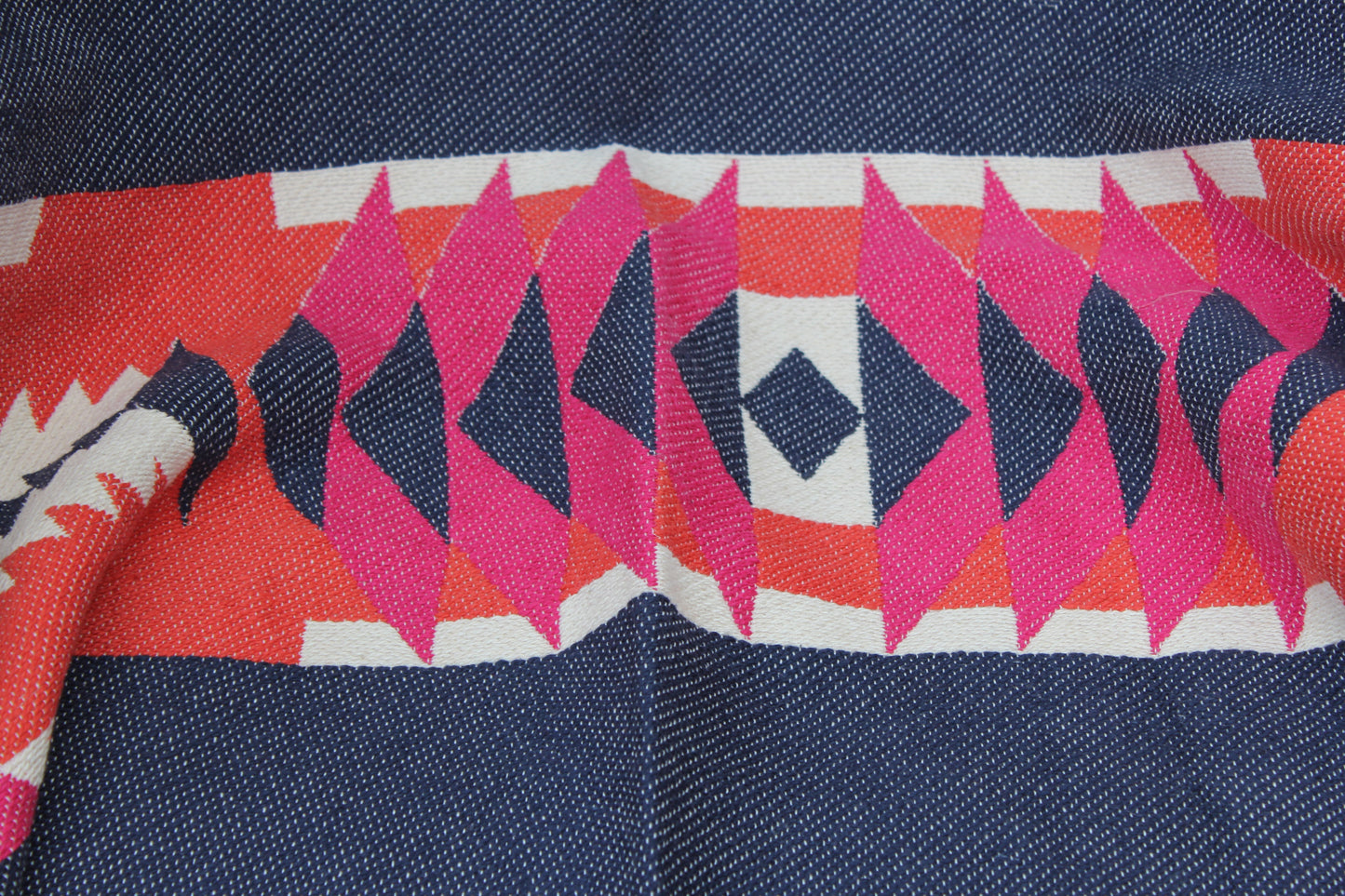 Boho look multi color jacquard hand loom throw blanket