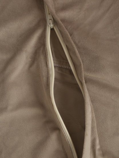 Camel Brown Solid Velvet XXL Bean Bag Cover