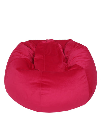 Fuchsia Solid Velvet XXL Bean Bag Cover
