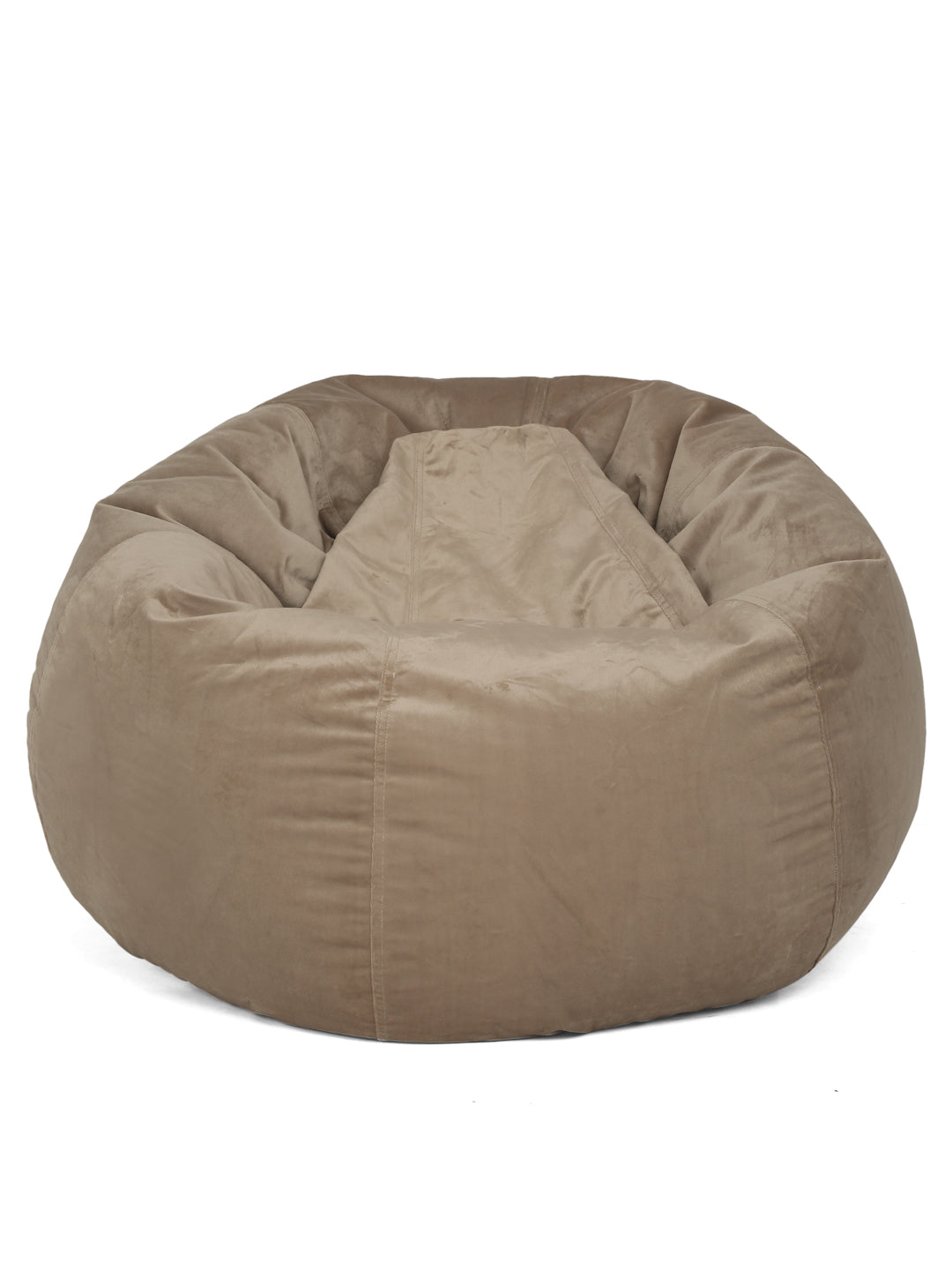 Camel Brown Solid Velvet XXL Bean Bag Cover