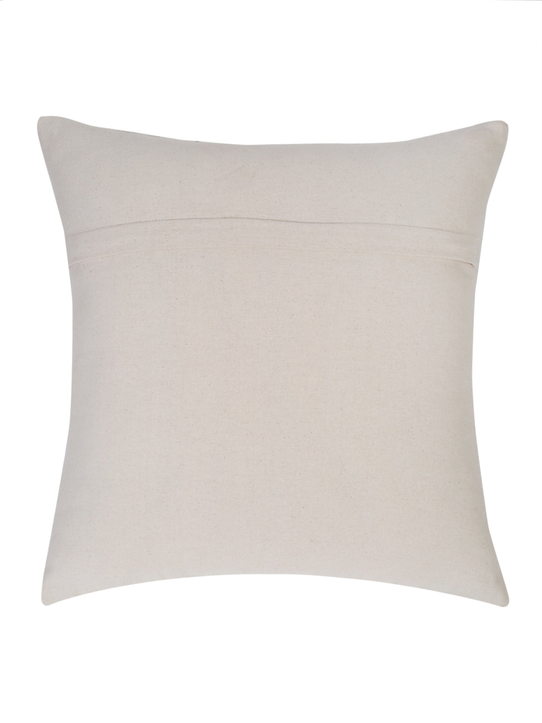 Set of 2 White & Pink Cotton Embroidered Square Cushion Covers