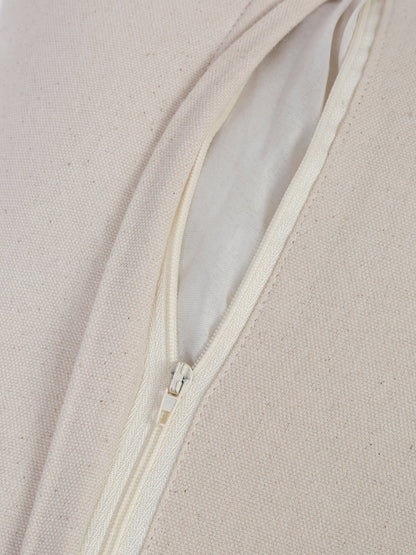 Set of 2 White & Pink Cotton Embroidered Square Cushion Covers