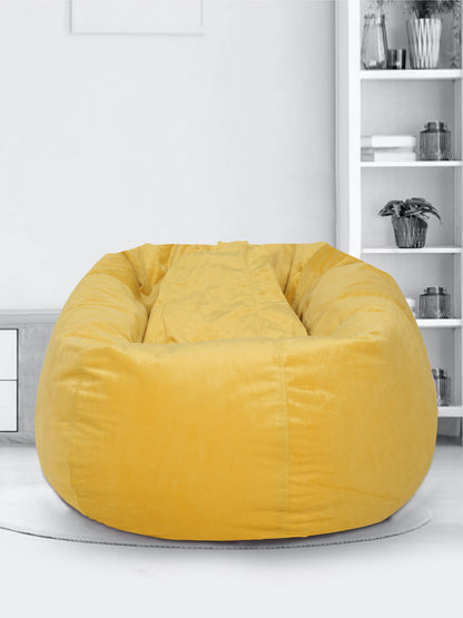 Yellow Velvet Bean Bag Cover