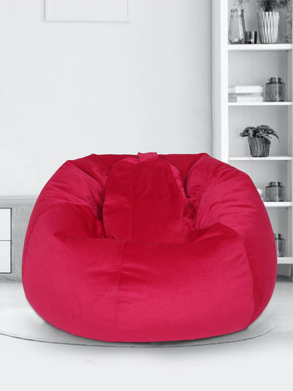 Fuchsia Solid Velvet XXL Bean Bag Cover