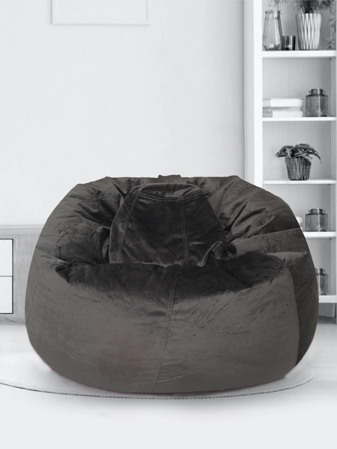 Grey Velvet Bean Bag Cover
