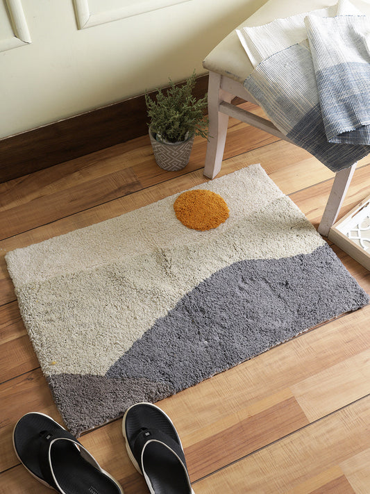 Sun Rising Landscape Bathmat Tufted Cotton Bath Mat