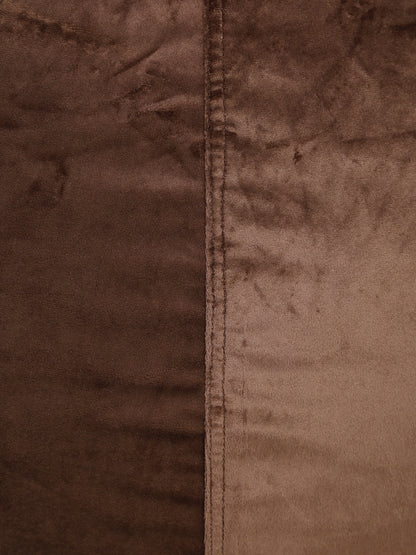 Brown Solid Velvet XXL Bean Bag Cover