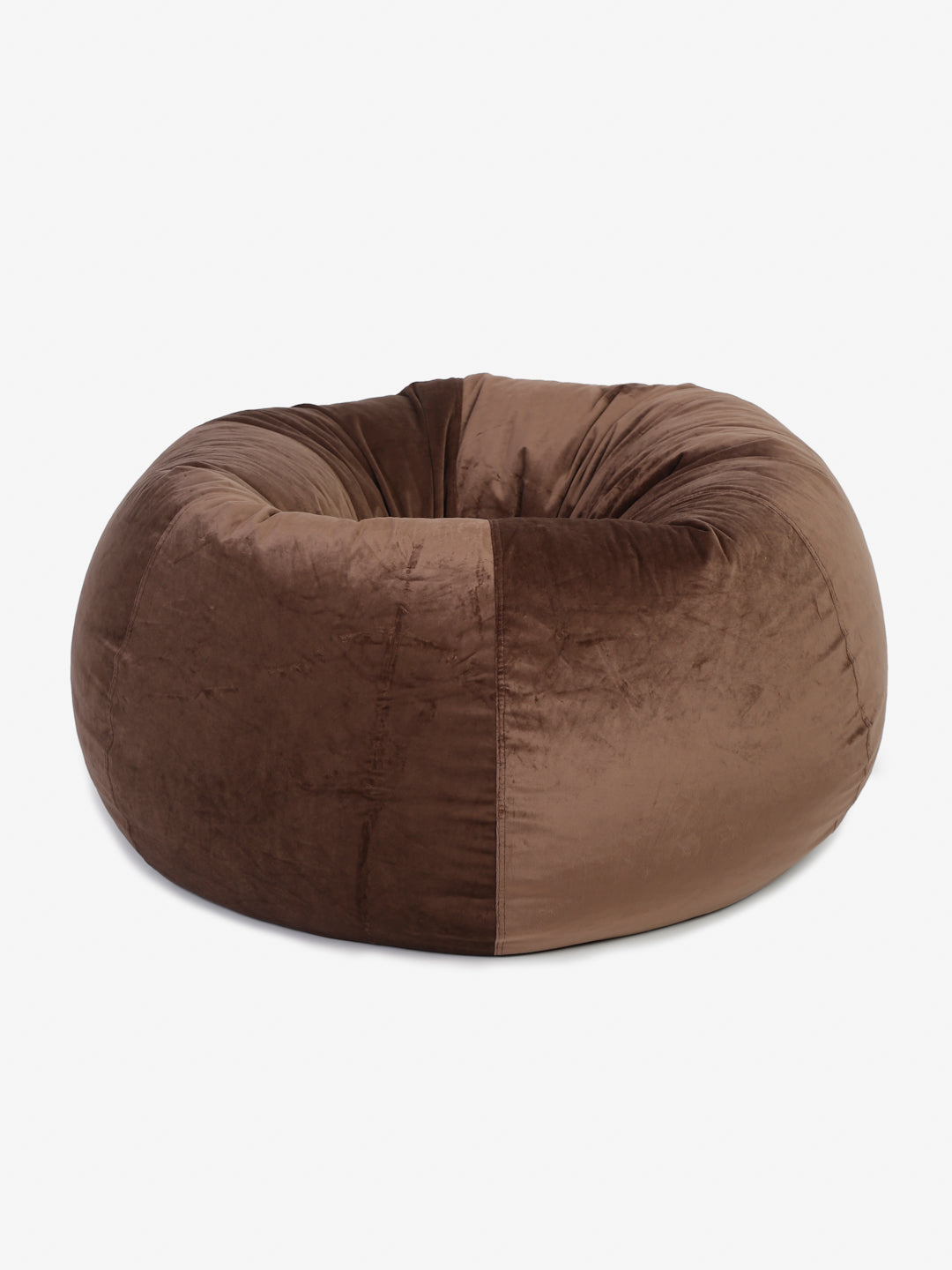 Brown Solid Velvet XXL Bean Bag Cover