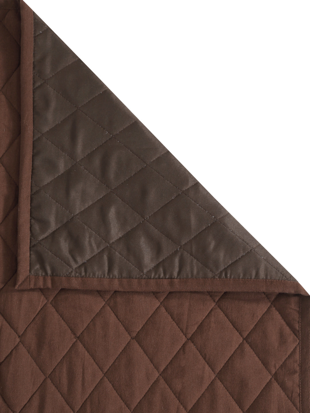 Quilted Brown Color 1 Seater Sofa Cover with Hand Rest Cover
