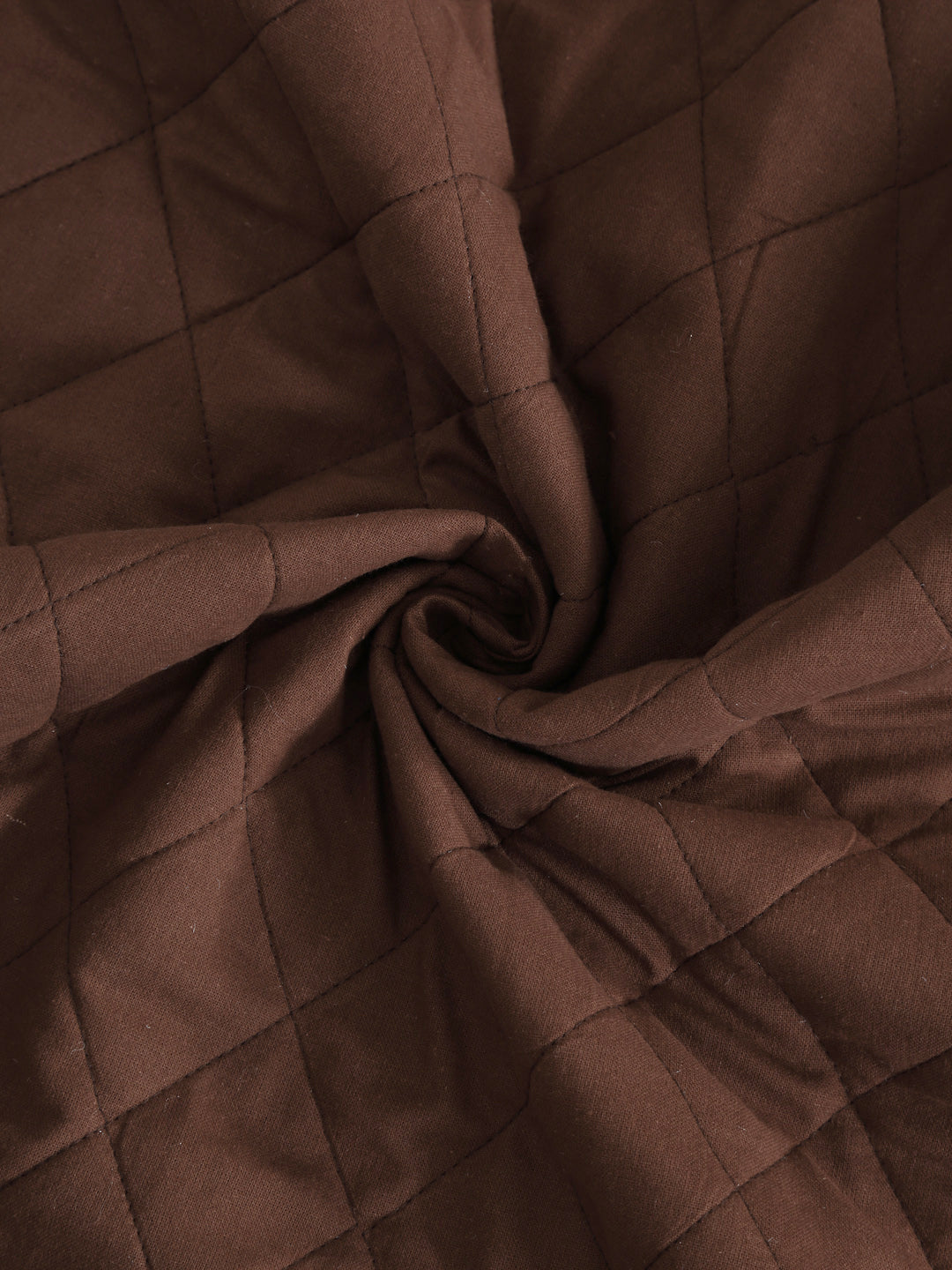 Quilted Brown Color 1 Seater Sofa Cover with Hand Rest Cover