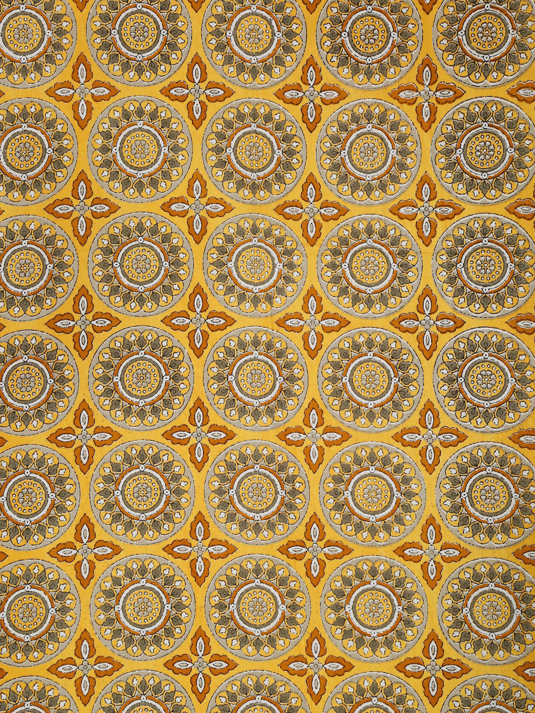 Rajsthan Decor Cotton Yellow Floral Set of 2 Window Curtain (51x62 Inch)